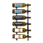 VintageView 2-Foot Wall-Mounted Wine Storage Rack Single Depth 6 Bottles Chrome Luxe Shown