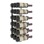 VintageView 2-Foot Wall-Mounted Wine Storage Rack Triple Depth 18 Bottles Gunmetal Shown