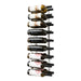 VintageView 3-Foot Wall-Mounted Wine Storage Rack Double Depth 18 Bottles Brushed Nickel Shown