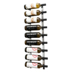 VintageView 3-Foot Wall-Mounted Wine Storage Rack Single Depth 9 Bottles Brushed Nickel Shown