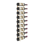 VintageView 3-Foot Wall-Mounted Wine Storage Rack Single Depth 9 Bottles Golden Bronze Shown