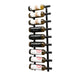 VintageView 3-Foot Wall-Mounted Wine Storage Rack Single Depth 9 Bottles Matte Black Shown