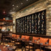 VintageView 6 Foot wall mounted wine storage rack displayed as a restaurant feature wall with large scale label forward wine presentation
