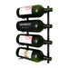 VintageView Big Bottle Wall-Mounted Wine Rack 4 Bottles Matte Black Label Out Shown