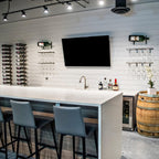 VintageView Big Bottle wall mounted wine racks installed in a modern home bar