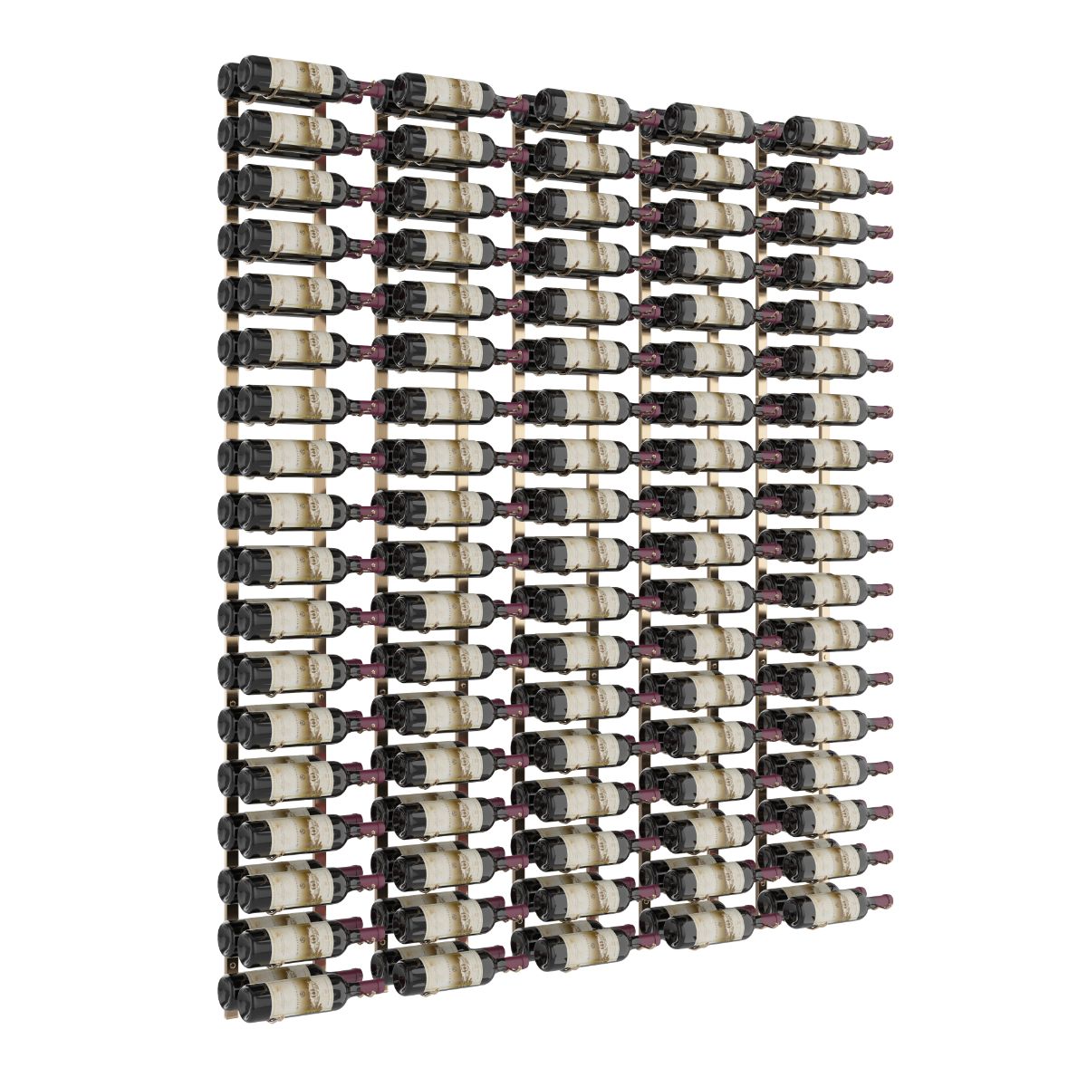 VintageView Feature Wall 6-Foot Wine Rack Kit Double Depth 180 Bottles Golden Bronze Shown