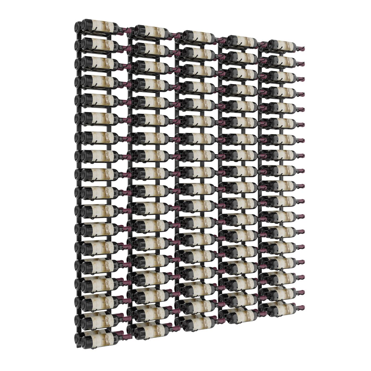 VintageView Feature Wall 6-Foot Wine Rack Kit Double Depth 180 Bottles Matte Black Shown