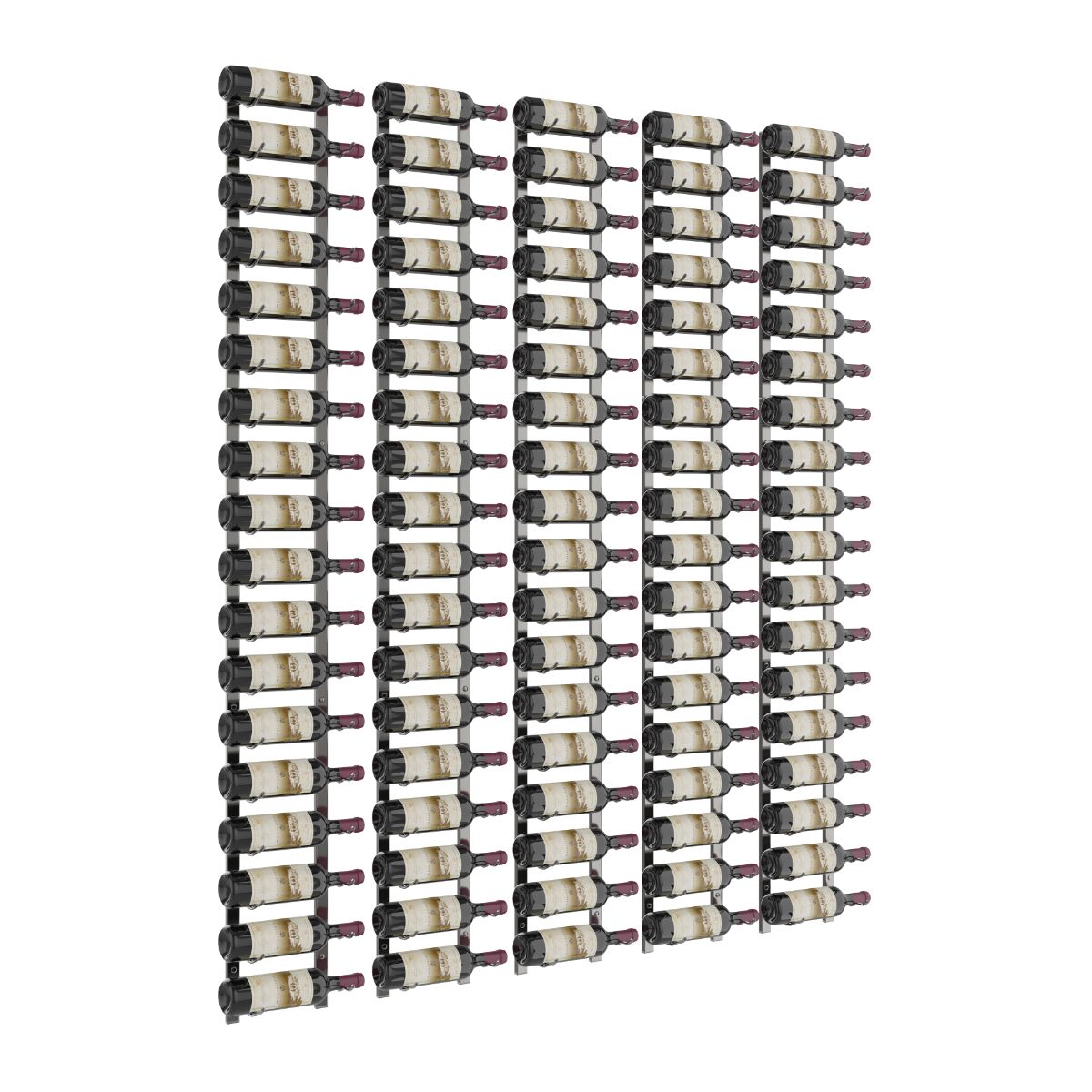 VintageView Feature Wall 6-Foot Wine Rack Kit Single Depth 90 Bottles Gunmetal Shown