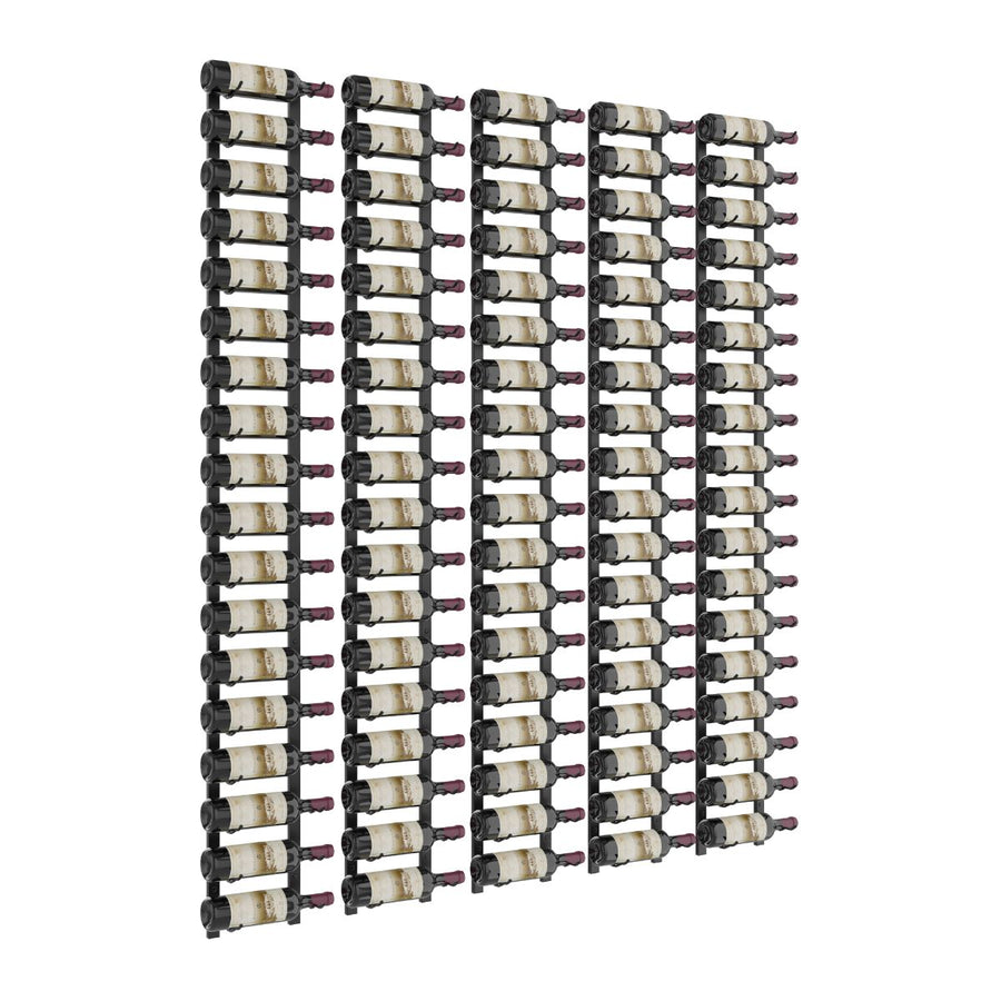 VintageView Feature Wall 6-Foot Wine Rack Kit Single Depth 90 Bottles Matte Black Shown