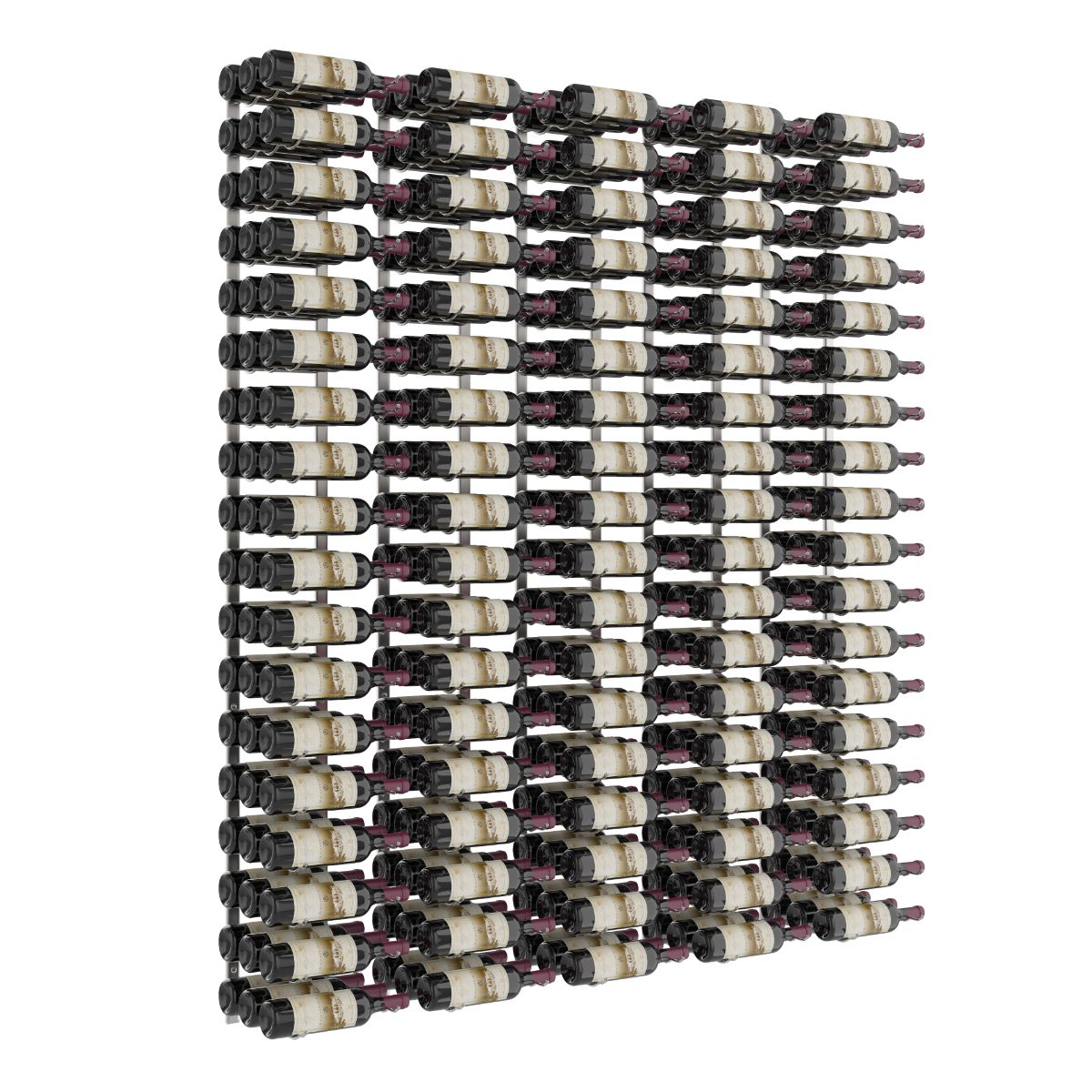 VintageView Feature Wall 6-Foot Wine Rack Kit Triple Depth 270 Bottles Brushed Nickel Shown