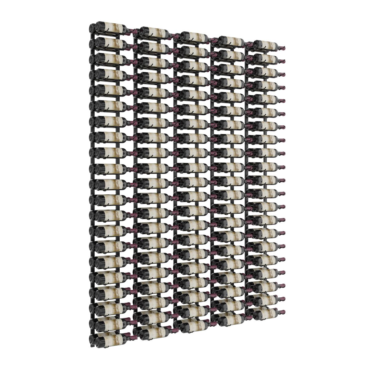 VintageView Feature Wall 7-Foot Wine Rack Kit Double Depth 210 Bottles Matte Black Shown