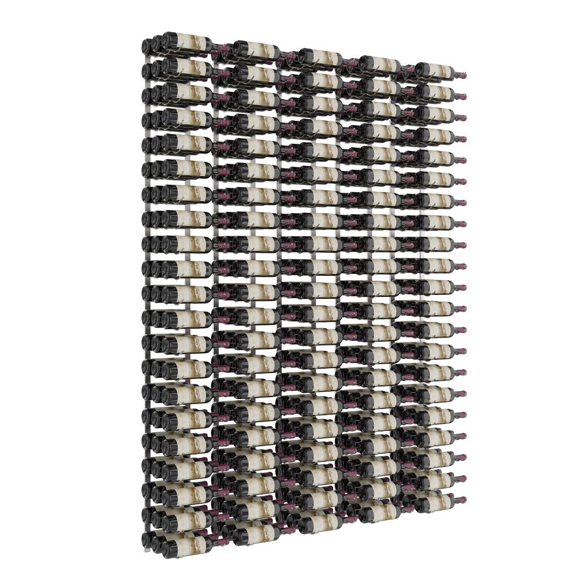 VintageView Feature Wall 7-Foot Wine Rack Kit Triple Depth 315 Bottles Brushed Nickel Shown