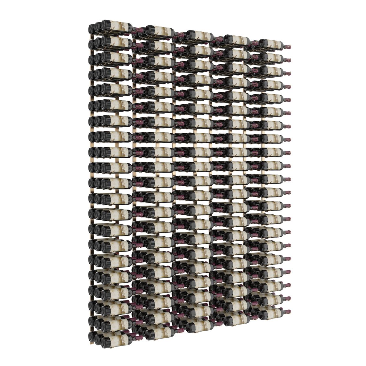 VintageView Feature Wall 7-Foot Wine Rack Kit Triple Depth 315 Bottles Golden Bronze Shown