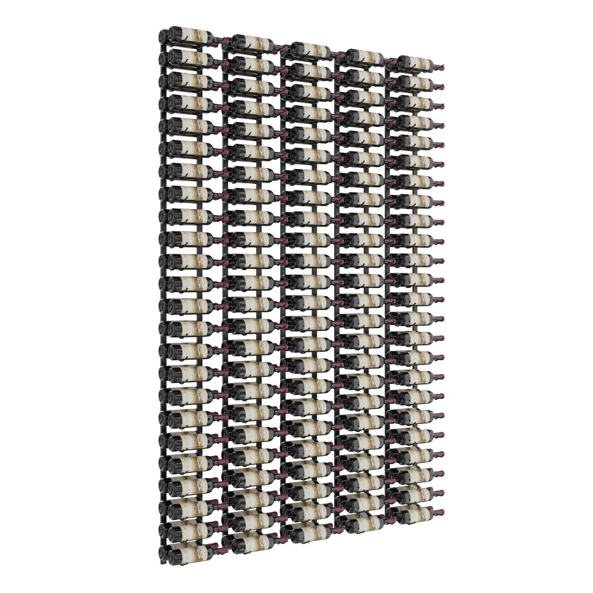 VintageView Feature Wall 8-Foot Wine Rack Kit Double Depth 240 Bottles Matte Black Shown