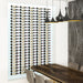VintageView Feature Wall 8 Foot wine rack kit installed in a modern dining room with label forward wine bottle storage