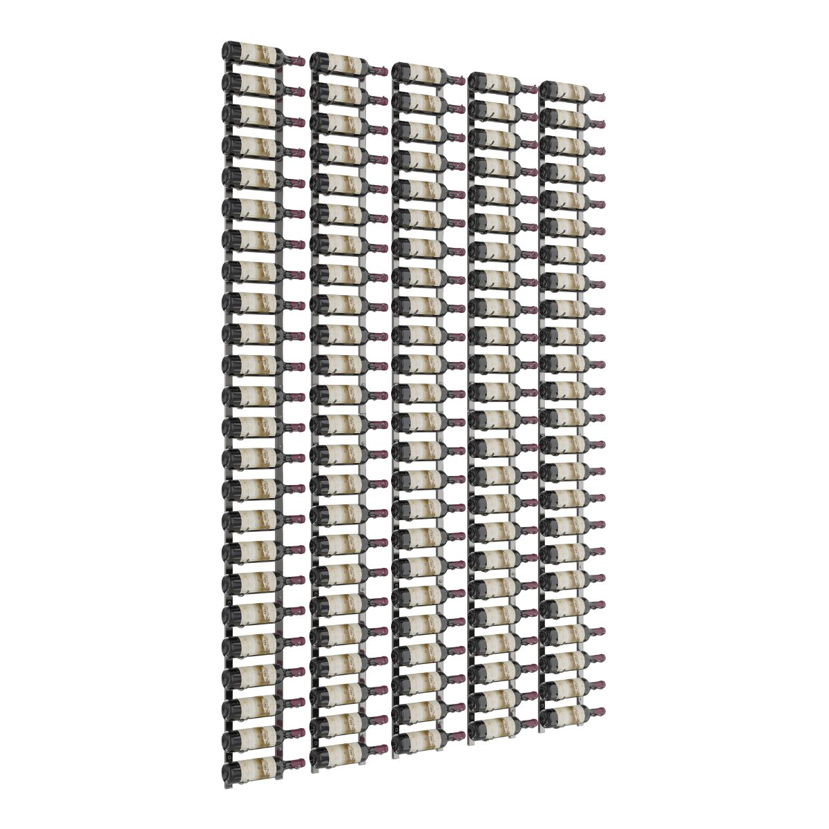 VintageView Feature Wall 8-Foot Wine Rack Kit Single Depth 120 Bottles Gunmetal Shown
