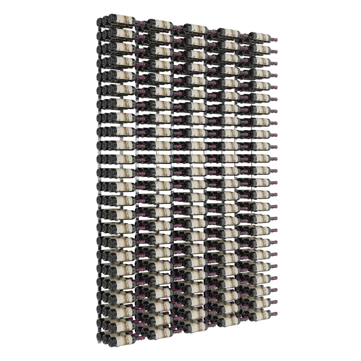 VintageView Feature Wall 8-Foot Wine Rack Kit Triple Depth 360 Bottles Chrome Luxe Shown