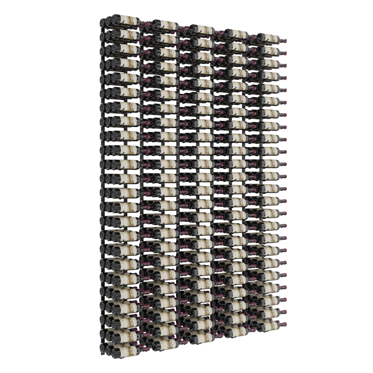 VintageView Feature Wall 8-Foot Wine Rack Kit Triple Depth 360 Bottles Matte Black Shown