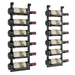VintageView Le Rustique wall mounted metal wine rack holding 12 wine bottles in black finish