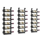 VintageView Le Rustique wall mounted metal wine rack holding 18 wine bottles in black finish