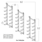 VintageView Le Rustique wall mounted metal wine rack dimensions for 18 bottles