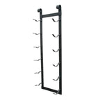 VintageView Le Rustique wall mounted metal wine rack with empty bottle cradles in black finish