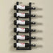 VintageView Le Rustique wall mounted metal wine rack installed with six wine bottles