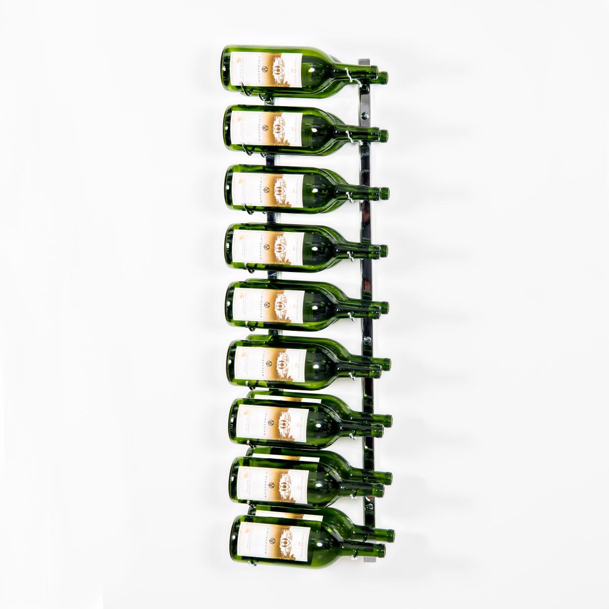 VintageView Magnum & Champagne Wall-Mounted Wine Rack - 18 Bottles Chrome Luxe Label Out Shown