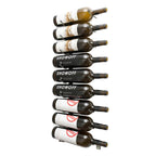 VintageView Magnum & Champagne Wall-Mounted Wine Rack - 9 Bottles Brushed Nickel Label Out Shown