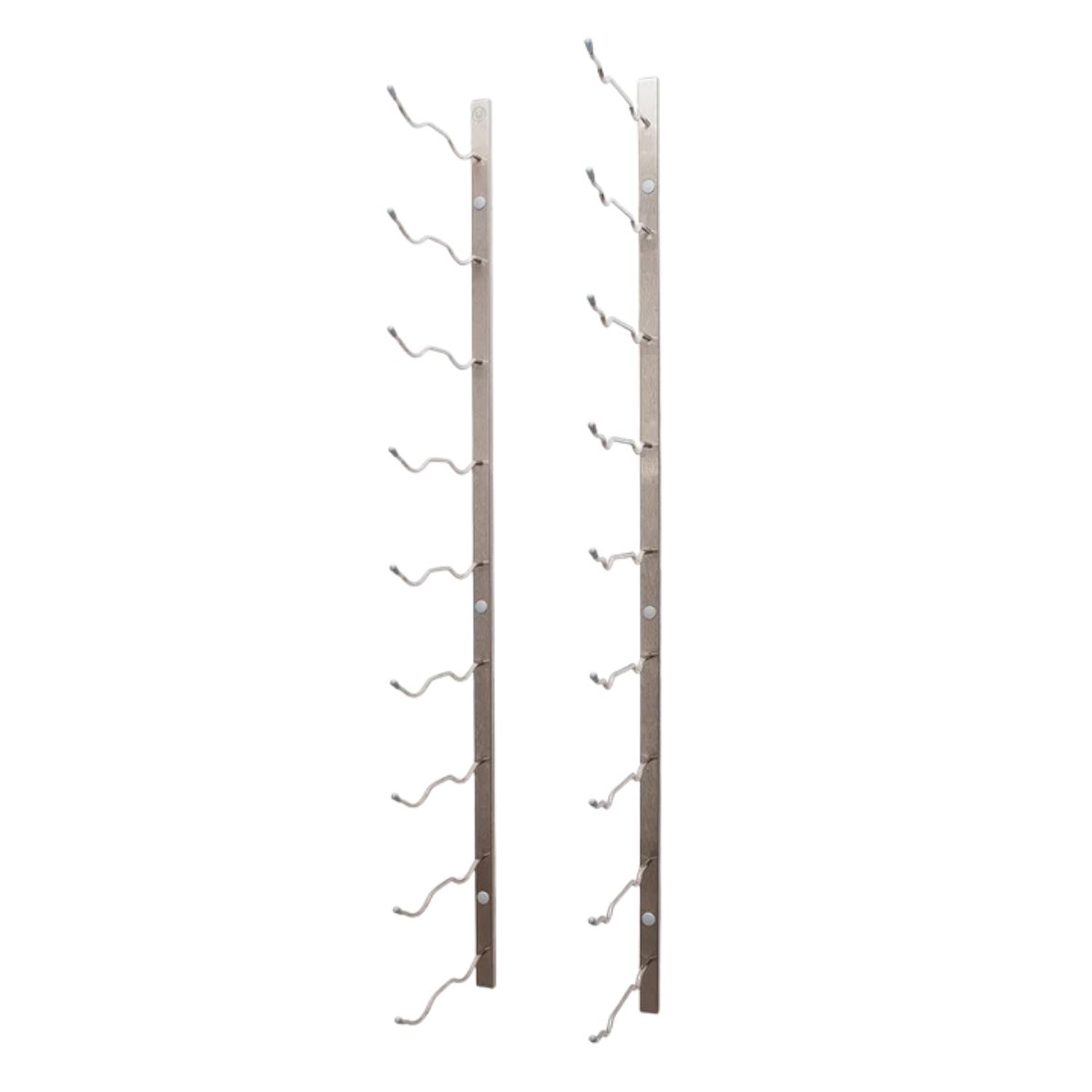 VintageView Magnum and Champagne wall mounted wine rack empty metal rails double deep