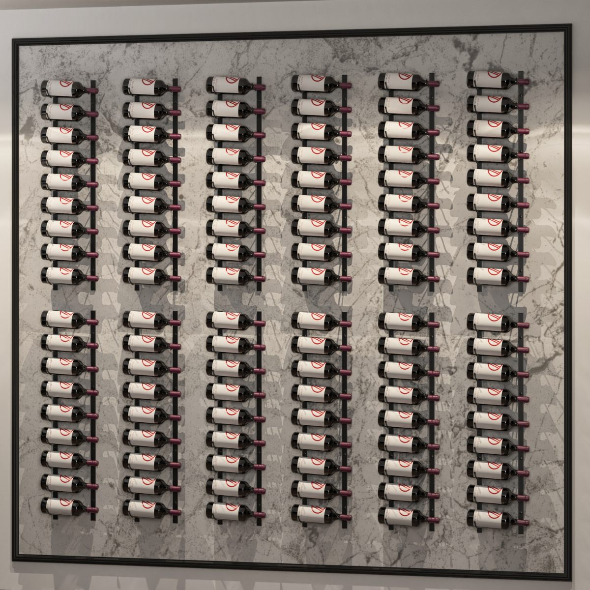VintageView Magnum and Champagne wall mounted wine racks displaying large bottle storage