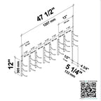 VintageView Over the Couch Wall-Mounted Wine Rack Kit Single Deep Installation Diagram Shown