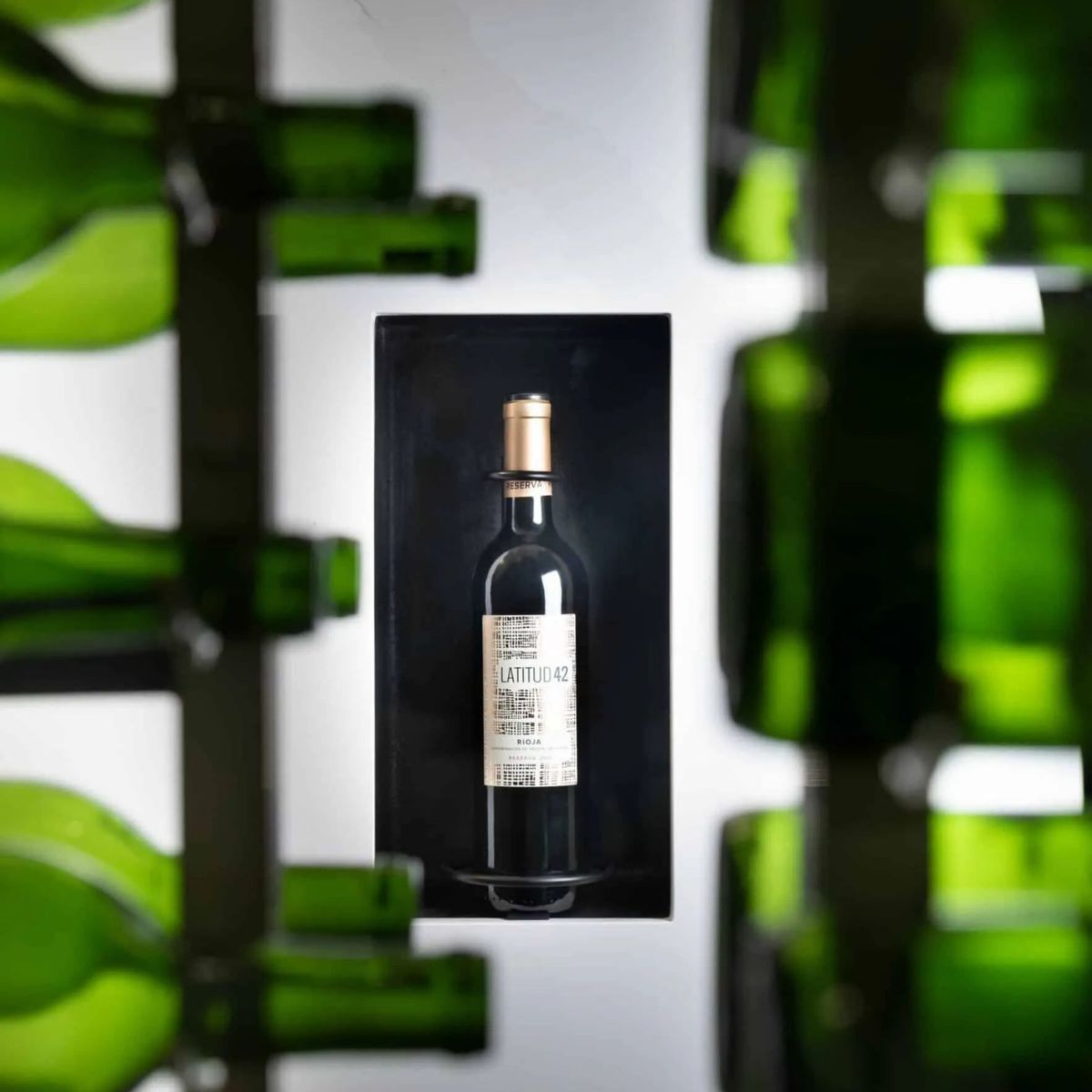 VintageView Perch 1 bottle vertical wall mounted wine rack displaying a single wine bottle as a minimalist accent feature