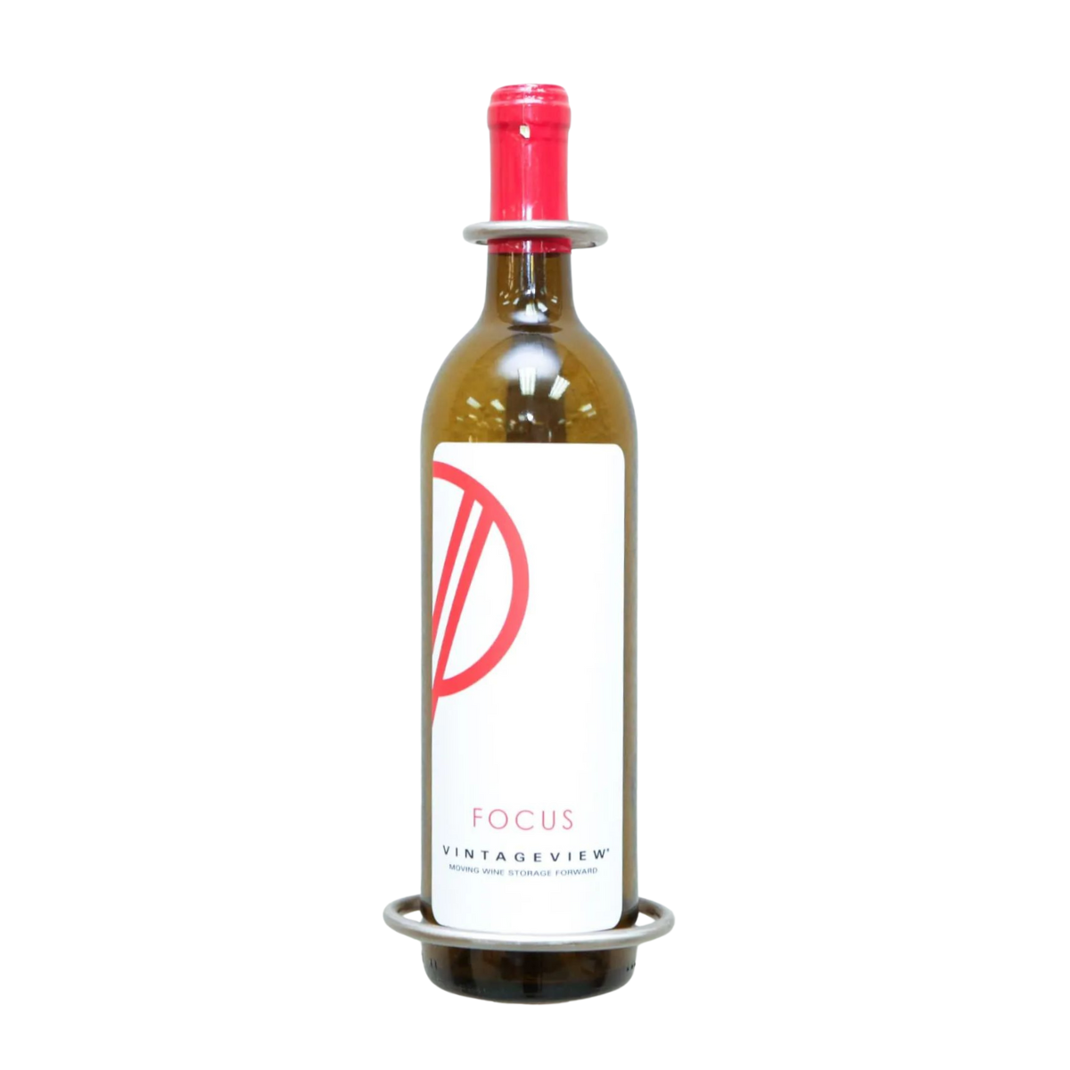 VintageView Perch 1-Bottle Vertical Wall Mounted Wine Rack Standard Size Brushed Nickel Shown