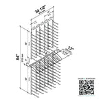 VintageView Presentation Row Display wall mounted wine rack kit dimension diagram