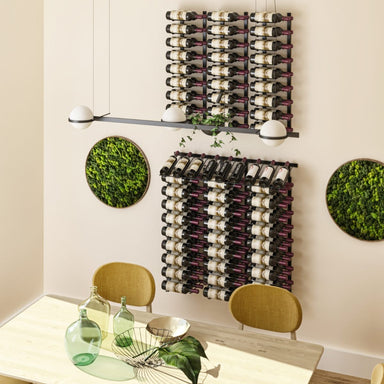 VintageView Presentation Row Display wall mounted wine rack in a modern home interior