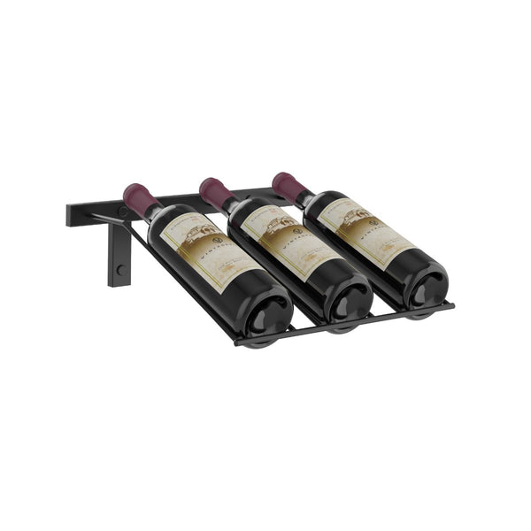 VintageView Presentation Row Wall-Mounted Wine Rack 3 Bottles Black Matte Shown