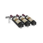 VintageView Presentation Row Wall-Mounted Wine Rack 3 Bottles Chrome Luxe Shown