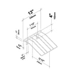 VintageView Presentation Row Wall-Mounted Wine Rack 3 Bottles Dimensions Diagram Shown