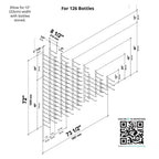 VintageView Under the Stairs Wall-Mounted Wine Rack Double Depth 126 Bottles Dimensions Diagram