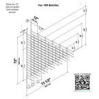 VintageView Under the Stairs Wall-Mounted Wine Rack Triple Depth 189 Bottles Dimensions Diagram
