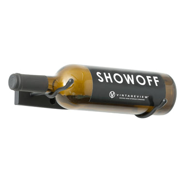 VintageView Wall-Mounted Metal Wine Rack 1 Bottle Left Direction Matte Black Shown