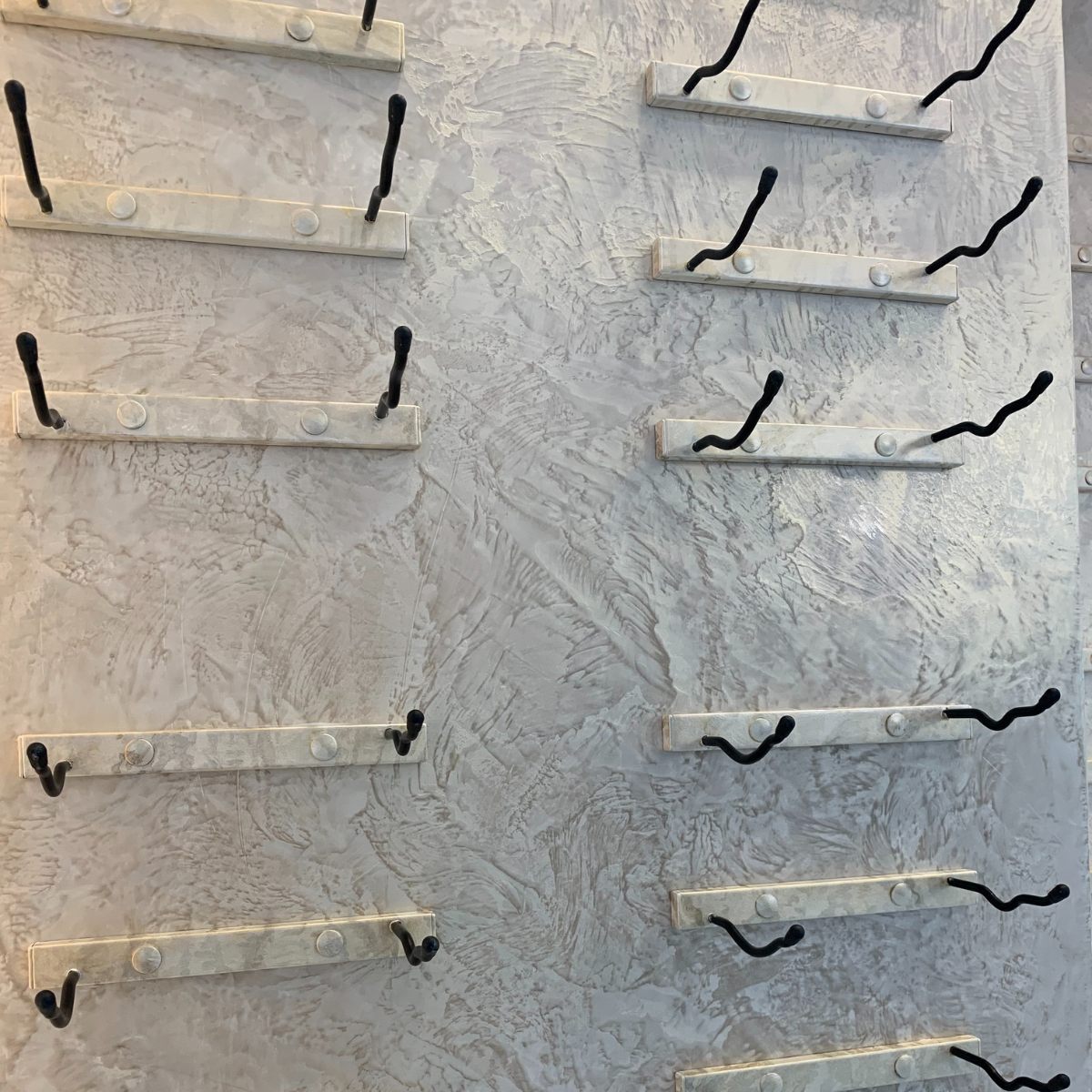 VintageView wall mounted metal wine rack mounting hardware close up