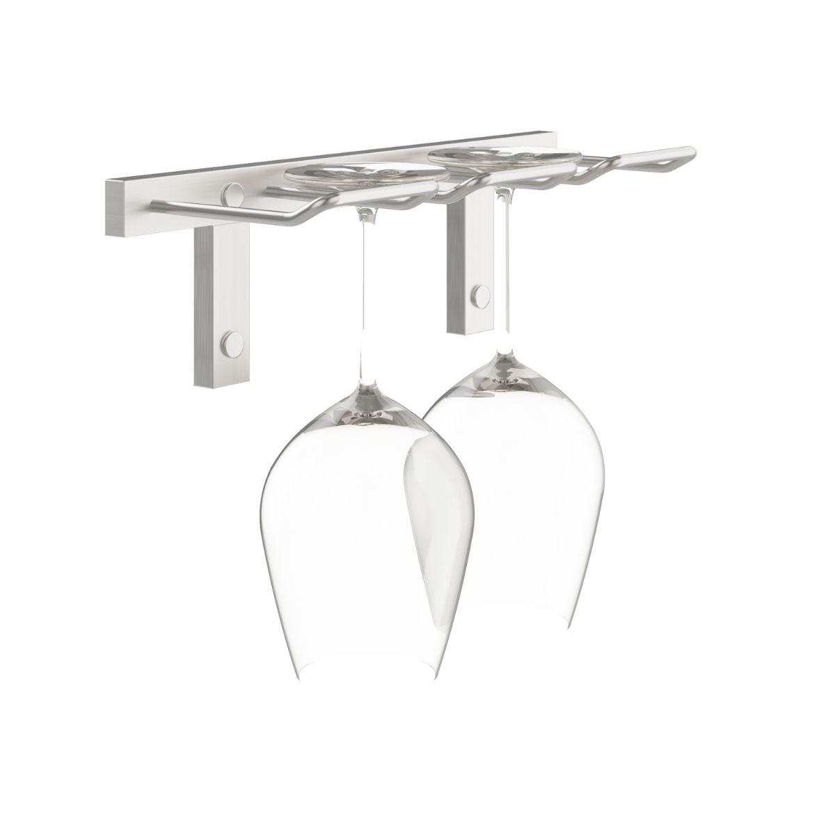 VintageView Wall-Mounted Wine Glass Stemware Rack Brushed Nickel Single Depth Shown