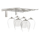 VintageView Wall-Mounted Wine Glass Stemware Rack Brushed Nickel Triple Depth Shown