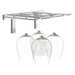 VintageView Wall-Mounted Wine Glass Stemware Rack Chrome Luxe Double Depth Shown