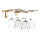 VintageView Wall-Mounted Wine Glass Stemware Rack Golden Bronze Triple Depth Shown