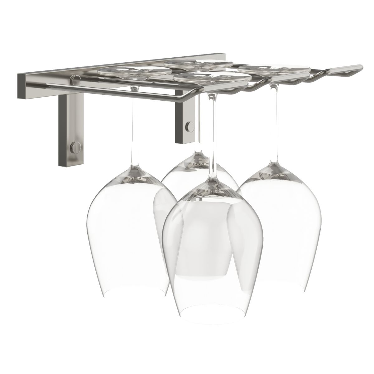 VintageView Wall-Mounted Wine Glass Stemware Rack Gunmetal Double Depth Shown