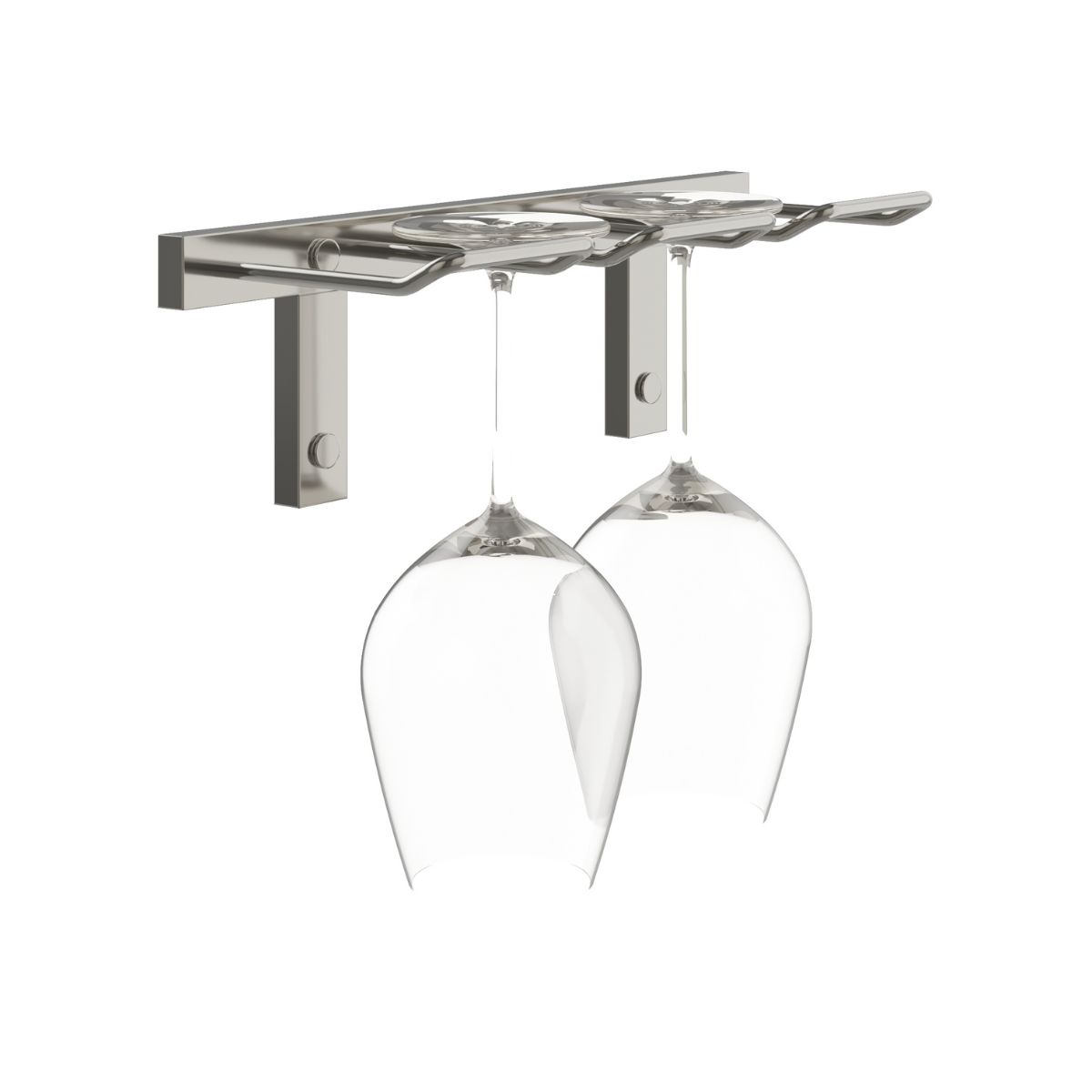 VintageView Wall-Mounted Wine Glass Stemware Rack Gunmetal Single Depth Shown