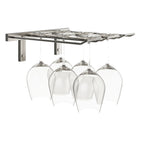 VintageView Wall-Mounted Wine Glass Stemware Rack Gunmetal Triple Depth Shown